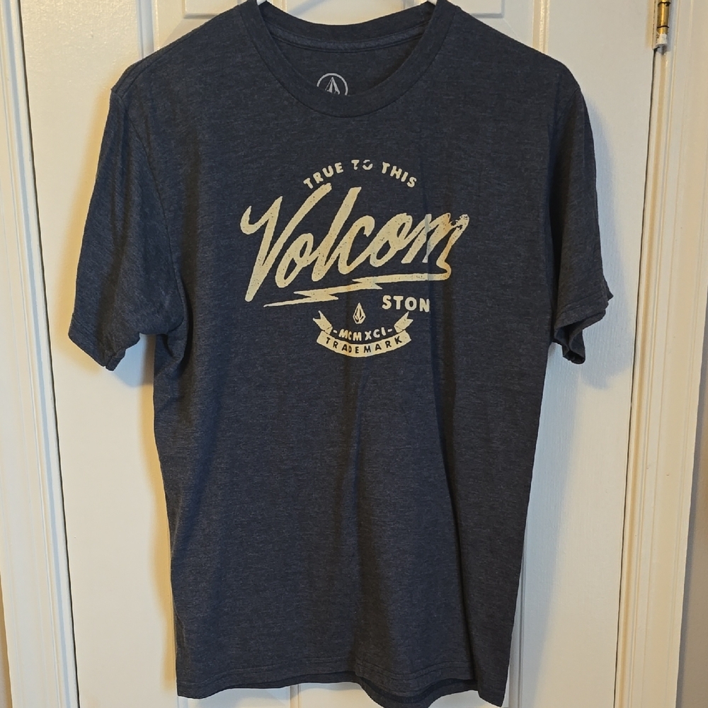 Volcom Dark Blue Tee with Cream Logo